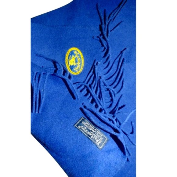 Burberry Solid blue Scarf wrap long 100% lamb wool - Picture 1 of 3